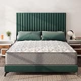 Zayton, 10-Inch Innerspring Full Mattress, Medium Firm Pillow Top Bed Mattress, CertiPUR-US Certified Foam, Pressure Relief, Breathable Damask Fabric, Fully Assembled, Made in USA, White