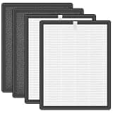 Molvgoc Replacement Filters Compatible with PAKEOI ZX001 Air Purifier,3-in-1 High-Efficiency Air Filter, 4 Pack