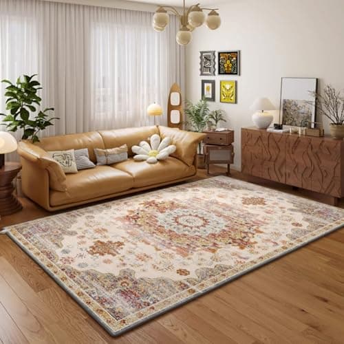 GUAWJRZDP Retro Heated Carpet, Graphene Electric Heating Carpet, Heated Floor Mat, with 60 Heat Settings, 12H Timing, Soft Plush Heated Area Rug, Removable(Color 6,200x350cm/78.7x137.7'')