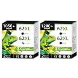 62XL Ink Cartridges 4-Pack Replacement for HP 62 XL Black Color Combo Pack for HP62 HP62XL with Printer Envy 5540 5542 5544 5545 5640 5642 5660 5664 5665 7640 7645 8000 OfficeJet 200 250 5740 5742 574