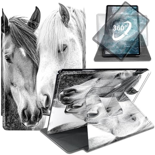 Case for 6" All-New Kindle 10th Generation 2019 Release-360 Degree Rotating Standing PU Leather Cover with Auto Wake Sleep for Kindle 10th Gen 2019-Horses in Love
