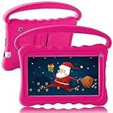 Kids Tablet 7 Toddler Tablet for Kids Edition Tablet with WiFi, Android Children Tablet for Toddlers 32GB with Parental Control Shockproof Case(Roser)