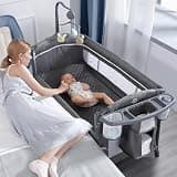 BabyBond Baby Bassinet Bedside Crib, Pack and Play, Diaper Changing Table