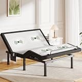 DOMIA Queen Adjustable Bed Frame with Massage, Electric Bed Base with Head & Foot Incline, USB Ports & LED Night Light, Side Pocket, Wireless Remote, 3 Height Options, Zero Gravity, Easy Assembly