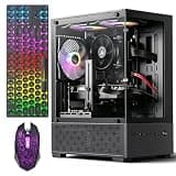 Prebuilt Gaming PC Desktop, Ryzen 5 6Cores Desktop Computer up to 4.1 GHz