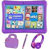 Contixo 10" Android Kids Tablet Bundle - 32GB, Epic! & Lingokids Educational Apps, Parental Controls, Kid-Proof Case w/Kickstand & Stylus, Headphones & Sleeve Bag - Purple