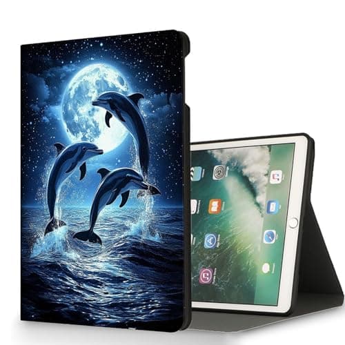 RUUHLJLET for Samsung Galaxy Tab A11/Tab A9 8.7 Inch 2025/2023 Model X133/X135/X110/X115 Tablet Case,Auto Wake/Sleep,Adjustable Stand Protective Cover - Cute Dolphin