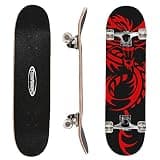 ChromeWheels 31 inch Skateboard Double Kick Skate Board Cruiser Longboard 8 Layer Maple Deck Skateboards for Kids and Beginners