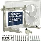 Heavy Duty Mini Split Wall Mounting Bracket, 400lb Load Capacity, Galvanized Steel with Dual Anti-Rust Coating, Adjustable Leveling Design, Anti-Vibration Pads, Fits 7000–12000 BTU Outdoor AC Units