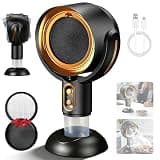 Portable Range Hood Fan Desktop Range Hood with Detachable Filter 2 Speed Exhaust Fan & Large Oil Cup Portable Kitchen Exhaust Fan for Apartment Dorm RV Indoor Cooking BBQ Hot Pot(Golden)