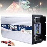 VTCMKAZYT Pure Sine Wave Power Inverter DC 12V 24V 48V 60V to AC 110V 220V Car Converter with Dual Outlets & LCD Smart(48Vto110V,5000W)
