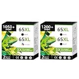 65XL Ink Cartridges 4-Pack Replacement for HP 65 XL Black Color Combo Pack for HP65 HP65XL with Printer Deskjet 3755 3758 3772 3752 3720 3722 2600 2622 2652 2655 2624 2635 2640 Envy 5055 5000 5070 505