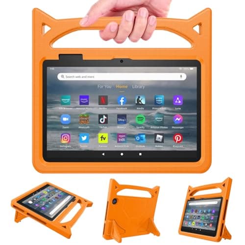7inch Tablet Case for Kids,Only Compatible with 12th Generation, 2022 Release.Lightweight Shockproof Kid-Proof Cover with Handle Stand. Incompatible iPad Samsung Lenove TCL Onn 7in Tablet (Orange)