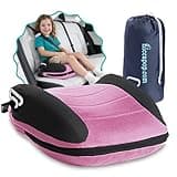 Hiccapop UberBoost Inflatable Backless Booster Seat for Kids, Portable Travel Car Seat | Rosy Midnight Pink