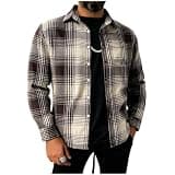 Jianekolaa 2026 Mens Fall Long Sleeve Button Down Flannel Shirt