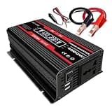 1pcs 4000W Car Power Inverter 12V to 110V/220V Display Voltage Car Adapter Modified Sine Wave Charge Converter(Black 12 V 110V)