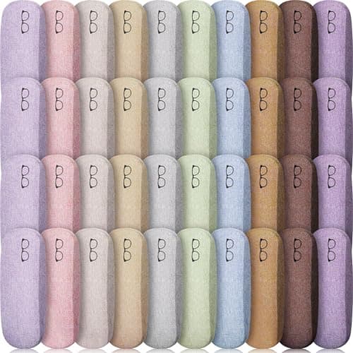 Kanayu 40 Pcs 20/40 Pcs Hard Shell Glasses Case Bulk Linen Fabrics Protective Eyeglasses Case Eye Glasses Sunglasses Protector (Fashion Color)