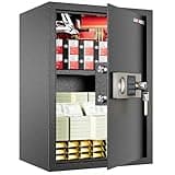 Locksworth Safe for Home, 1.9 Cubic Feet Safety Box for Money, Jewelry, Documents and Guns, Security Safe for Office, Hotel, 13.8"W x 12.2"D x 19.7"H