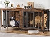 EasyCom Dog Crate Furniture for 1 or 2 Dogs, Heavy Duty Single/Double Dog Crates for Small/Medium/Large Dogs, Dog Kennel Furniture Indoor as TV Stand, Large Size 78.74" L(35-60 Pounds), Brown
