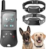 Wireless Dog Fence, Electric Fence for Dogs with 3 Training Modes, 180 Days Standyby Perimeter Dog Collars with Color Screen Remote, Waterproof & Rechargeable Outdoor Training Collar 2Pack