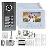 ZAICOLER Video Intercom System, Aluminum Alloy 2 Wire Video Doorbell with Monitor, 7in 1024x600 Screen Night Remote Unlock 328ft Range for Home Apartment Office (4 households (SY828NMJAEND4))