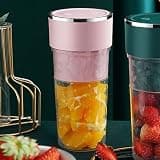 TianfuSpanda Portable Blender, USB Rechargeable Personal Juicer Cup with 4 Sharp 304 Stainless Steel Blades, 400ml Cordless Mini Blender for Smoothies Shakes, Travel Gym Office (Pink)