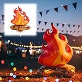 Sumind 2 Pcs 24 Inch Large Inflatable Campfire Props Fake Flame Camping Party Decoration Indoor Outdoor Overnight Camping Game Fire Props Artificial Bonfire Firewood Toys for Christmas Kids Boys