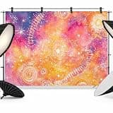 Orange Pink Purple Backdrop 7x5ft Modern Abstract Watercolor Photography Backdrop Fabric Photoshoot Background Tapestry Banner for Birthday Baby Shower Decoration Party Video Photo Studio Props