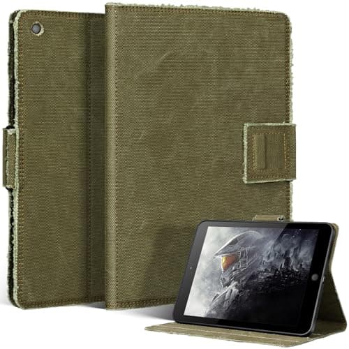 CPNVWA iPad Case for iPad 9th / 8th / 7th Generation 10.2 Inch (2021/2020/2019) Rugged Canvas Folio Case with Adjustable StandAuto Wake/SleepMagnetic Closure Protective CoverArmy Green