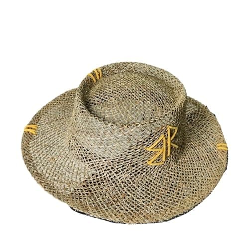 Designer French Elegant Women's Summer RB Letter Straw Hat Wide Brim Breathable Sun Protect Fashionable Beach Vacation Cap(13)