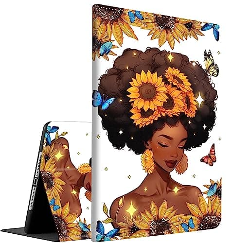 Case for Samsung Galaxy Tab S6 Lite 10.4 Inch 2022/2020 Model (SM-P610/P613/P615/P619), Multi-Angle Smart Stand Cover Auto Sleep/Wake for Tab S6 Lite 10.4 Inch,Sunflower Butterfly Girl