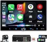PLZ Single Din Car Stereo Wireless Apple Carplay Android Auto Radio, 10.1" Car Play Touch Screen, Bluetooth 5.3 Car Audio Receiver, 4.2 Channel 240W, Subwoofers, Backup Camera, Navigation, FM/AM, SWC