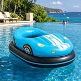 XIVUIFOI Electric Pool Float for Adults,Motorized Pool Bumper Boat W/Cordless Pump Included & 2600mah Rechargeable Battery,2.4kg Thrust,for Vacations,Family Fun (Blue 1battery)