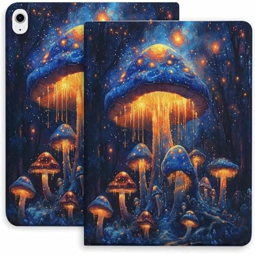 Glowing Mushrooms Forest Case for iPad 9th/10th/11th Gen,Mini 5/4/3/2/1(7.9in) Mini 6 (8.3in) Mini 7(8.3in),Air 4/5/6/7,Pro 11in(2020/2021/2022/2024) Auto Wake/Sleep