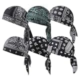Elastic Cooling Headscarf Cap Set, Breathable Sweat Wicking Head Wrap, Safety Helmet Liner, Adjustable Straps (Black b)