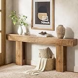 IGERI 70 inch Long Console Table for Entryway - Wood Farmhouse Sofa Tables Behind Couch for Living Room Rustic 10 inch Deep Hallway Entry Way Table Home Decor