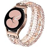 Lerobo Compatible with Samsung Watch 7 Bands 6/5/4 40mm 44mm Active 2 Watch 4 Classic 42mm 46mm Watch 5 Pro 45mm Women Girls Stylish Beaded Bracelet Band for Galaxy Watch 4 Band, Rosegold
