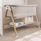 Newton Baby Essential Bassinet | Includes Breathable Crib Mattress, Portable Design, Mesh Walls, Built-in Storage Shelf, Grey