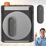 Voice Amplifier Wireless Microphone for Teachers/Classroom/Yoga/Meeting,Portable Bluetooth Speaker with 2pcs Clip-On Magnetic Wireless Lavalier Lapel Microphones Mini Megaphone Speaker PA System Black