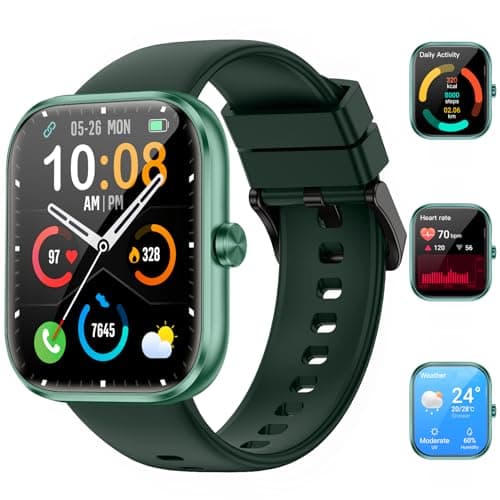 MFVLP Smart Watch for Men Women, 1.83" HD Touchscreen Fitness Watch with Bluetooth Call, 110+ Sport Modes, Green