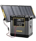 Lipower Power Station with 200W Solar Panel,2400W(4000W Peak) Portable Solar Generator, 2150Wh LiFePO4 Battery,1H Fast Charge, 25% High Efficiency & IP68 Waterproof Solar Panels for Camping