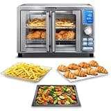 Gourmia Air Fryer French Door Toaster Oven - 6-Slice Capacity, LED Display with 14 Cooking Presets, Stainless Steel