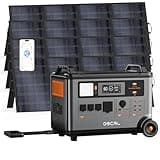 OSCAL 3600W Solar Generator with 3x400W Panels included, PowerMax 3600SE 3600Wh Portable Power Station, 1800W AC/ 1600W Solar Fase Charging, LiFePO4 Battery Power Station for Home, RV, Emergencies