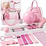 Pilates Kit, Pilates Equipment for Home Workouts, Home Pilates Essentials Kit for Women with Pilates Ring and Ball Set, Socks, Ankle Resistance Bands with Cuffs, Resistance Band and Massage Ball