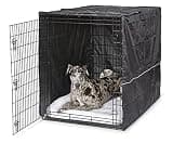 MidWest Homes for Pets XXL Dog Crate Cover, Black Polyester Privacy Kennel Cover Fits Most Giant 54-Inch Crates, Machine Washable, Reduces Barking & Chewing