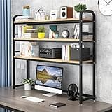 PAUANI 3 Layer Adjustable Desktop Bookshelf - Desktop Organizer Office Storage Rack, Desktop Bookcase for Computer Desk, Multipurpose Desktop Organizer Shelf Display Racks(B,85X24X118CM)