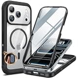 Miracase for iPhone 17 Pro Case 6.3", Full-Body Bumper Military Drop Protection Outdoor Phone Case with Built-in Glass Screen & Full Camera Protector,Camera Control,Compatible with MagSafe,Black