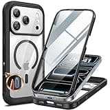 Miracase for iPhone 17 Pro Case 6.3", Full-Body Bumper Military Drop Protection Outdoor Phone Case with Built-in Glass Screen & Full Camera Protector,Camera Control,Compatible with MagSafe,Black