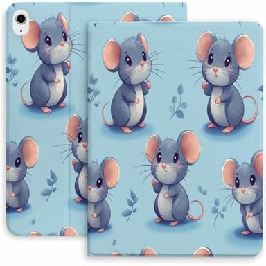 Askdfdf Cute Mice Pattern Case for iPad 9th/10th/11th Gen,Mini 5/4/3/2/1(7.9in) Mini 6 (8.3in) Mini 7(8.3in),Air 4/5/6/7,Pro 11in(2020/2021/2022/2024) Auto Wake/Sleep