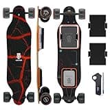 Uditer S3 Electric Skateboards with 2 Battery, Electric Longboard with Remote and 10S2P 42V Swappable Battery/29 Mph Top Speed/2 * 600W Motors /25 Miles Max Range Electric Longboards for Adults